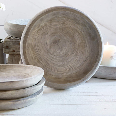 Santa Barbara Design Studio Wood Bowls TableSugar Hand Carved Paulownia Wood Serving Bowl, Large, Grey by Santa Barbara Design Studio