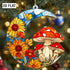 2D Flat Faux Stained Glass Mushroom Acrylic Ornament, Mushroom Ornaments for Christmas Tree, Mushroom Gifts for Women