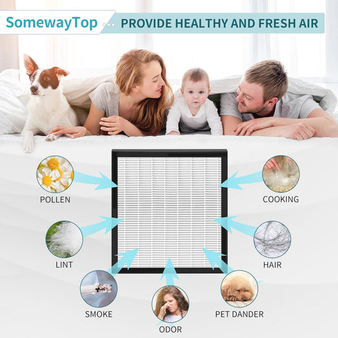 WK01234QPC Filters Replacement Compatible with Oreck Air Purifier Model WK10002QPC, 2 Packs Include Efficient Filter