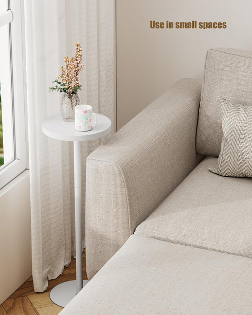 TB01BW065 TUTOTAK Tall Round Side Table, Small End Table, Beside Table, Drink Table, Pedestal Side Table, livingroom