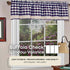 Buffalo Check Valance Window Curtains - 58 Inch Width, 14 Inch Length - Navy Blue & Ivory White Plaid - Light Filtering
