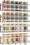 Spice Rack Wall Mounted 4 Pack, Space-Saving Organizer for Spice Jars and Seasonings, Chrome