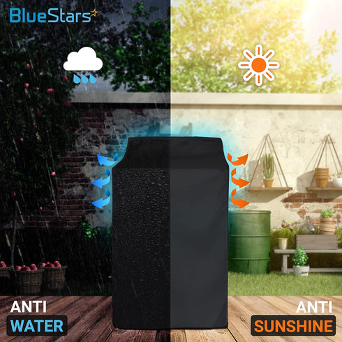 BlueStars 2PCS Premium Washing Machine Covers for Top-load Outdoor Protection W29”x D28”x H43” (Black)