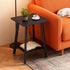 King Oasis 2-Tier Small Side Table for Living Room, End Table with Storage Shelf, Wood & Metal Bedside Table Nightstand