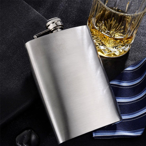GENNISSY 10oz Hip Flask for Liquor, 304 Stainless Steel Silver, Leakproof with Funnel & Cap