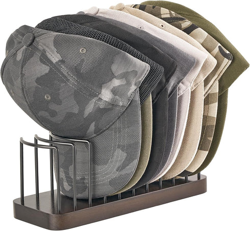 Mkono Hat Organizer for Baseball Caps, Holder for 10 Caps, Tabletop Hat Rack Stand for Desk, Closet, Dresser