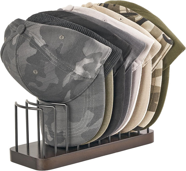 Mkono Hat Organizer for Baseball Caps, Holder for 10 Caps, Tabletop Hat Rack Stand for Desk, Closet, Dresser