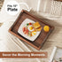 WBKATN 17 Inch Acacia Wood Ottoman Tray for Living Room, Wooden Serving Tray with Metal Handles, Large Serving Trays