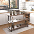 MUZIK 3-Tier Industrial Pipe Table Leg Set - Rustic Iron Pipe Shelves for Shoe Rack, Kitchen Rack, Storage Organizer