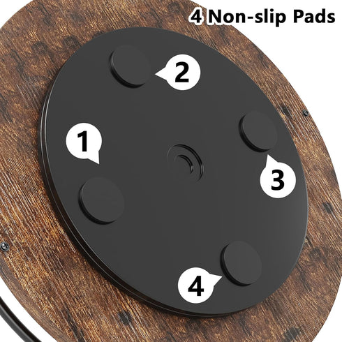 Lazy Susan Organizer, 9 Inch Rotating Spice Rack for Kitchen Countertop, Round Wooden Turntable Holder (Black)