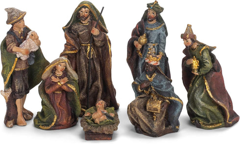Kurt S. Adler 3.5-Inch Resin, 7-Piece Nativity Set, Multi for Christmas