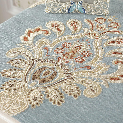 15.735.4 Inch European-Style Bedside Tablecloth Jacquard Table Cover Fabrics Table Cloth Dust Cover Embroidery Tassel