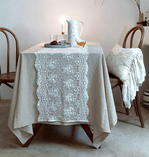 Insparkle Living 36"-Vintage Short Lace Table Runner Small Lace Runners Doilies Dresser Scarf for Bedroom, End Table