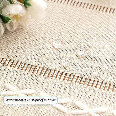 Decorations-Ivory-14 x72, 4-6 Table Runner, Rustic Farmhouse Linen Waterproof Table Runners for Holiday Party, Dresser