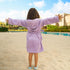 6-8 BAGNO MILANO Kids Organic Turkish Cotton Hooded Beach Cover-Up Towel, GOTS Certified, for Boys and Girls (Purple