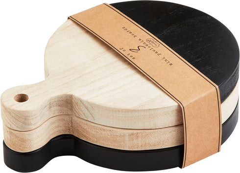 Mud Pie Circle Paulownia Board Set, 8 1/4" x 6 1/4" Diameter