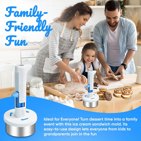 Generic Ice Cream Sandwich Maker Tool, Stainless Steel Ice Cream Cookie Sandwich Maker, Easy Release Sandwich Cookie