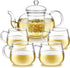 Teabloom Heatproof Glass Teapot Set with Removable Loose Tea Infuser (Standard Size: