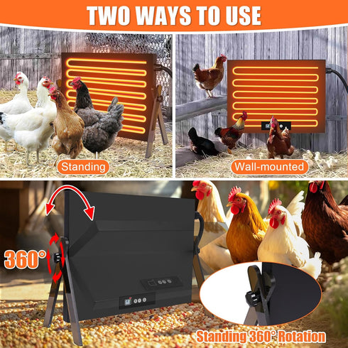 150W, Foandbevi Large Chicken Coop Heater for Winter, Metal Chick Brooder Plate Radiant Heater for Chicken Coop, Safe