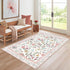 Rugalia Washable Floral Area Rug, 3x5 Pink Indoor Entryway Rug Soft Non-Slip