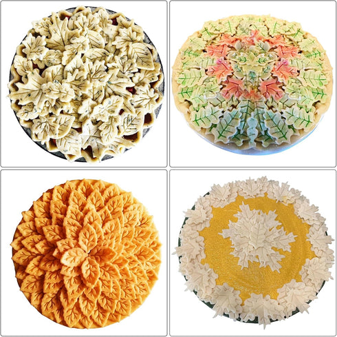 Cake Leaves Baking Pie Crust Cutters, Set of 4, Random Color