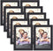 Icona Bay 5x7 Picture Frame Set - Black, 10 Pack, Simple Modern Design with Table Top Kickstand & Wall Hanging Hooks