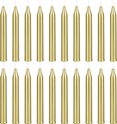 Mega Candles 20 pcs Unscented Gold Mini Taper Spell Candles, 4 Inch Tall, Magic & Rituals