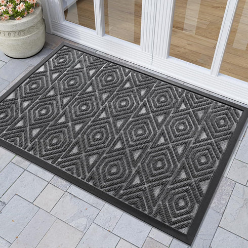 Yimobra Door Mat, Outdoor Indoor Entrance Welcome Mat, Heavy Entry Front Door Mat, 29.5 x 17, Gray