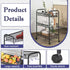 3 Tier Metal Rolling Cart with Wheels, Wire Bathroom Organizer Storage Shelves with Hooks, Utility Cart for Kitchen