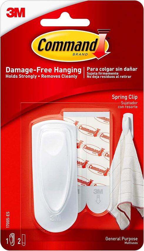 Command Spring Clip, 1 Clip, 2 Medium Strips