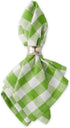 DII Checkered Tabletop Collection Napkin Set, 100% Cotton, Machine Washable, 20x20, Green Apple, 6 Piece