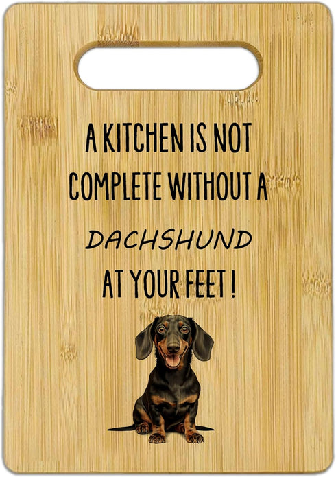 Dachshund Cutting Board, Bamboo Kitchen Decor, Gifts for Women - A Kitchen is not Complete without a Dachshund