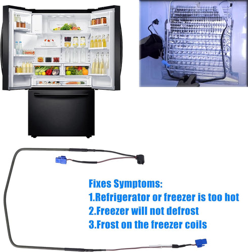 DA47-00244U Defrost Heater Assembly with DA61-06796A Refrigerator Clip Drain Evaporator by Wadoy, PS9603659 Heater Metal Sheath Compatible with Samsung RF23HCEDBBC/AA, RF23HCEDBSG/AA, RF23HCEDBSR/AA