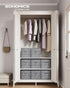 SONGMICS 13-Inch Storage Cubes, Set of 8 Non-Woven Fabric Bins, Closet Organizers for Shelves, Cattail Gray UROB833G01