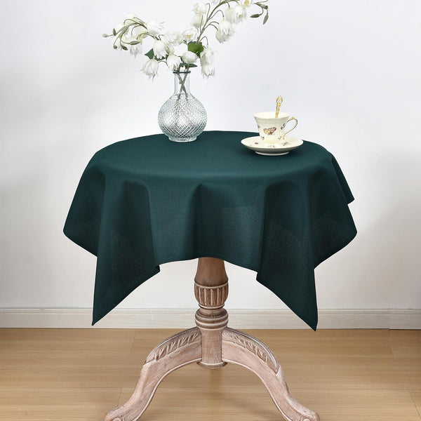 Viiamacki Dark Green Square Small Tablecloth, 24 x 24 Inch, Stain and Wrinkle