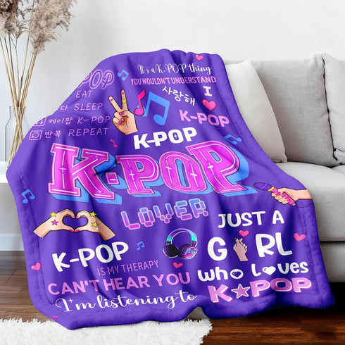60''x50'' Kpop Gifts Blanket for Teen Girls - K Pop Gifts for Teen Girls Women K-Pop Fans Music Lovers, Kpop Merch
