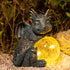 WONDER GARDEN Dragon Statue, Sleeping Dragon Figurines with Solar Light, Outdoor Waterproof Lawn Ornament Decor