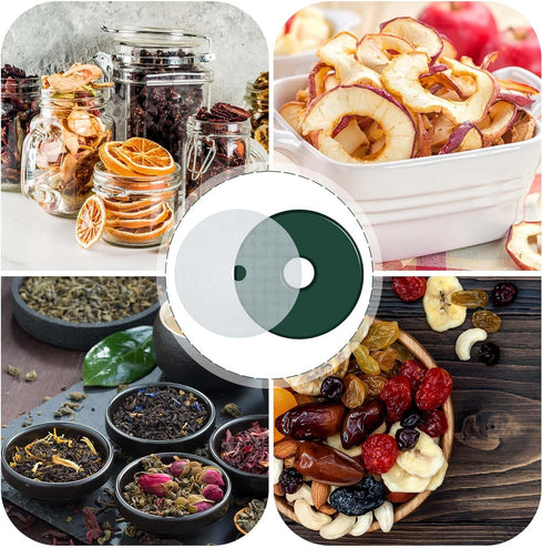 Domensi 12 Pcs Round Dehydrator Sheets, Non-Stick Silicone Mats with Edges for Fruit Meat Kitchen, 13" Diameter