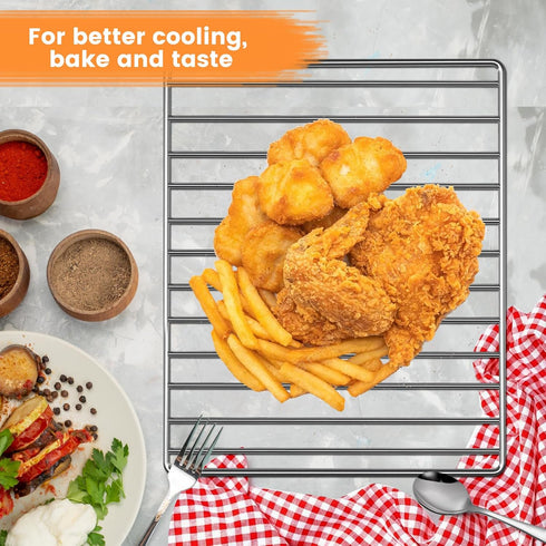 Air Fryer Wire Rack for Ninja Foodi 10 in 1 DT201 DT251, 14.4''*11.4'' Stainless Steel Baking Tray Rack