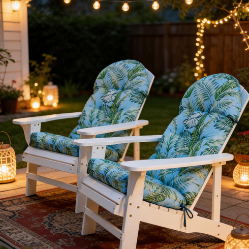 44x19x4 inch, Enipate Tropical Print Adirondack Chair Cushions Weather Resistant Patio Chair Seat Cushion, Tufted
