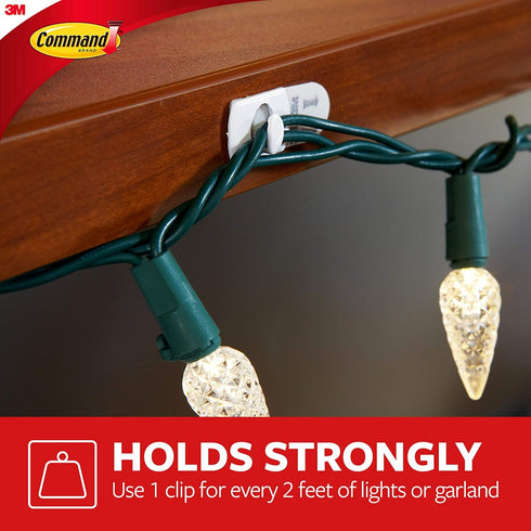 Command Small Decorating Clips, White, 20 Clips, 24 Strips, Damage-Free Decorate