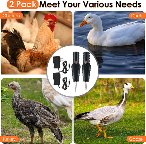 2 Pack Saillong Handheld Chicken Plucker, Electric Quick Poultry Plucker Machine for Removing The Pin Feathers