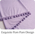 84 Inch (2 NICETOWN Lilac Purple Pom Pom Velvet Curtains Length for Nursery & Kids Room - Room Darkening Drapes Thermal