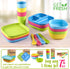 GET FRESH Bamboo Kids Snack Bowls - Set of 4, BPA Free, Dishwasher Safe & Stackable