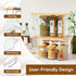 2 Set Criusia Pantry Organizers and Storage with Bamboo Lids, Stackable Clear Bins for Onion, Potato, Fruit