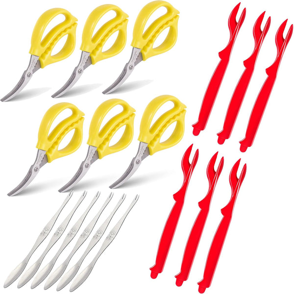 Sisims Crab Crackers and Seafood Forks Set - 18 Piece Stainless Steel Crab