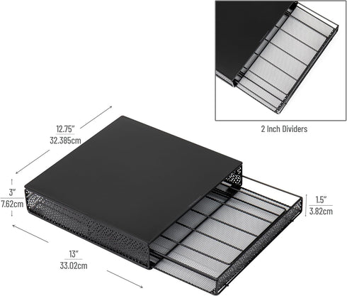 Mind Reader Single Serve Coffee Pod Drawer, 36 Pod Capacity, Metal Organizer (Black)