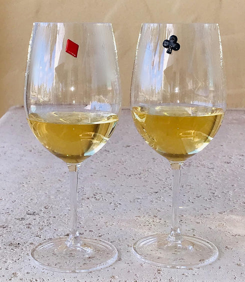 Set of 6 Casino Wine Glass Charms - Magnetic Drink Markers for Stemless or Regular Glasses