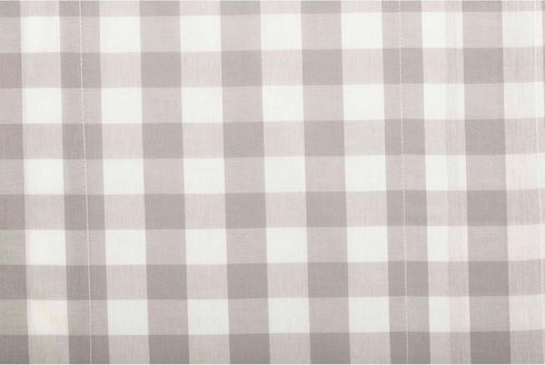 VHC Brands Annie Buffalo Check Farmhouse Kitchen Window Curtains - Lined Valance, 16x72, White & Grey