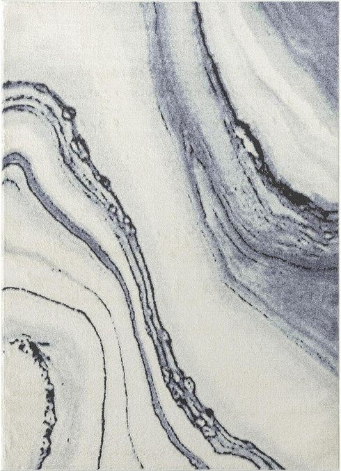 LUXE WEAVERS Abstract Modern Marbled Blue Area Rug - 2x3